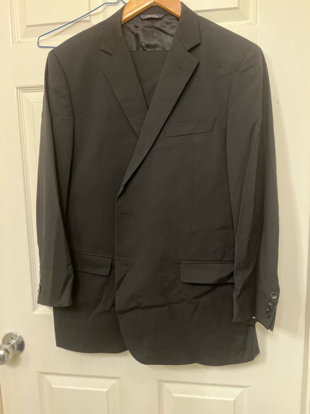 Brooks Brothers Black Men's Two-Button Suit Jacket 46R/W40